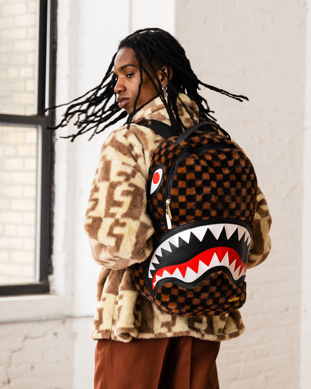 SPRAYGROUND: Fur Sharks in Paris Checkered Backpack