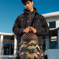 SPRAYGROUND® BACKPACK EXTERIOR GOLD ZIP POCKET SHARKS IN PARIS BACKPACK (DLXV)
