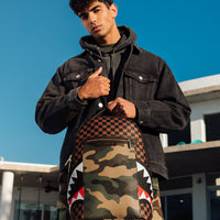 SPRAYGROUND® BACKPACK EXTERIOR GOLD ZIP POCKET SHARKS IN PARIS BACKPACK (DLXV)