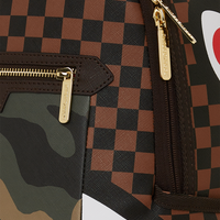 SPRAYGROUND® BACKPACK EXTERIOR GOLD ZIP POCKET SHARKS IN PARIS BACKPACK (DLXV)
