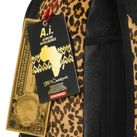 SPRAYGROUND® BACKPACK A.I.8 AFRICAN INTELLIGENCE LEOPARD FUR SHARK BACKPACK