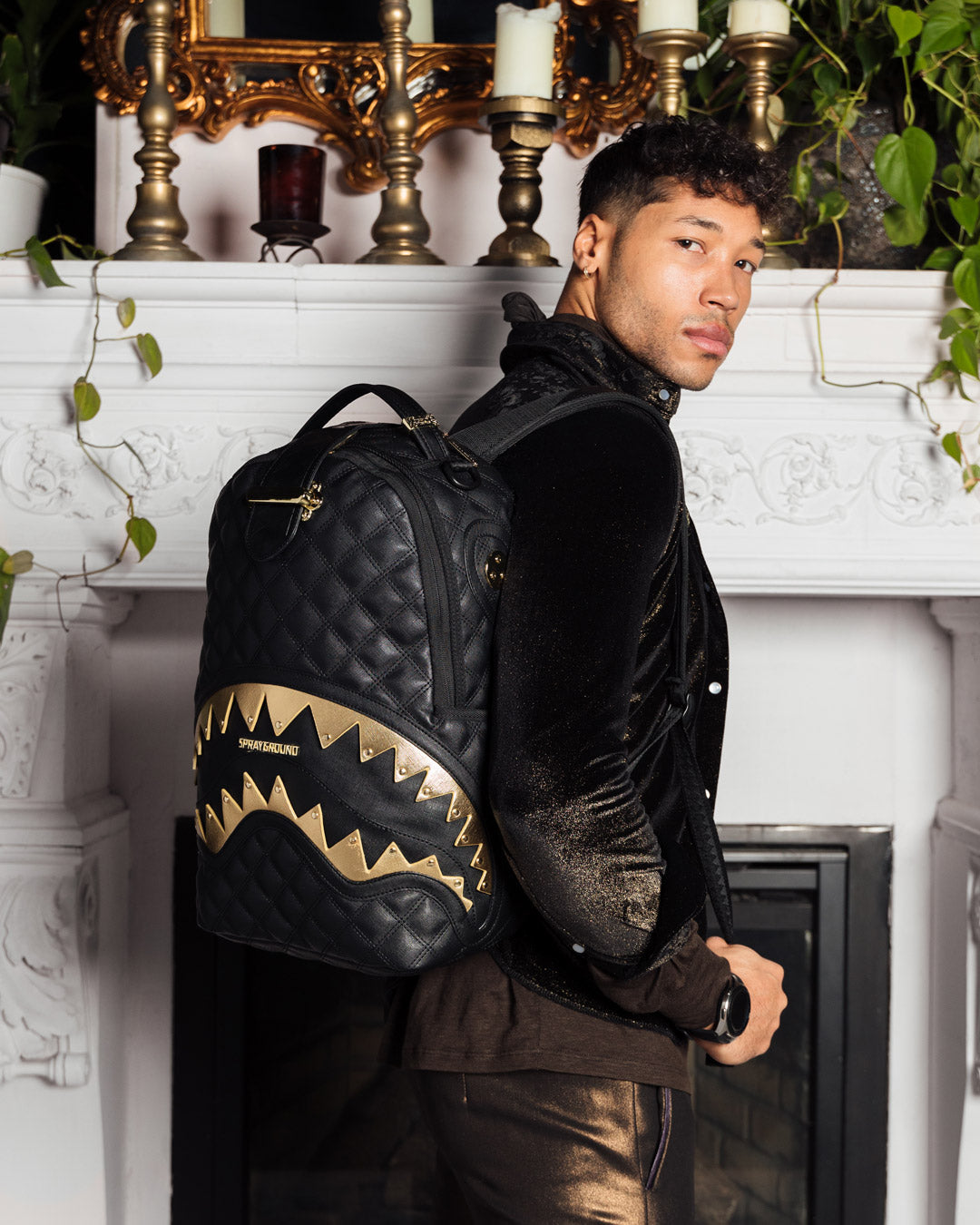 Sprayground backpack gold Outlet