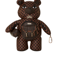 SPRAYGROUND® BACKPACK SPECIAL OPS BROWN CHECKERED MONEYBEAR TEDDYBEAR BACKPACK