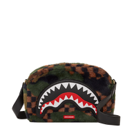 SPRAYGROUND® TOILETRY 3AM GREEN FURR MESSENGER BRICK BAG