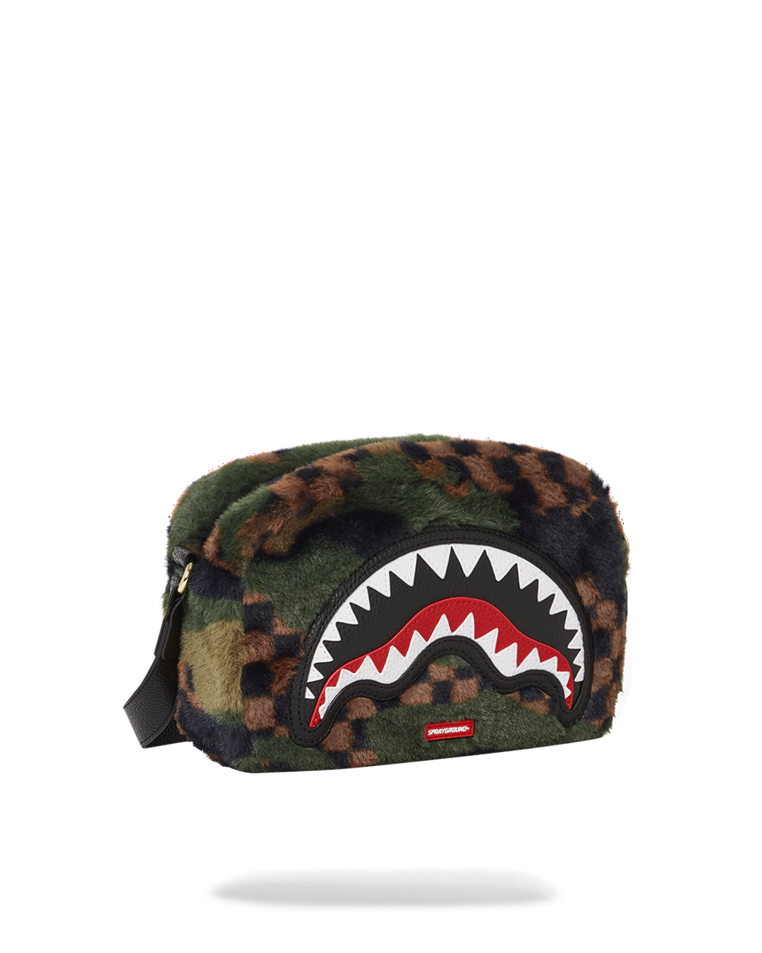 SPRAYGROUND® TOILETRY 3AM GREEN FURR MESSENGER BRICK BAG