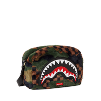 SPRAYGROUND® TOILETRY 3AM GREEN FURR MESSENGER BRICK BAG