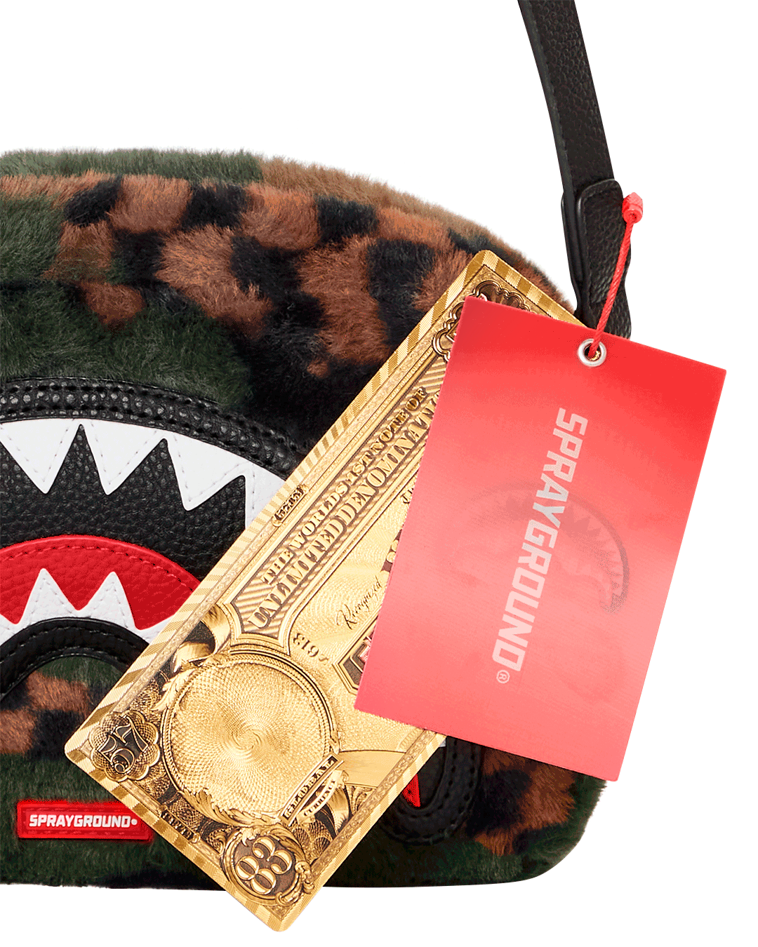 SPRAYGROUND® TOILETRY 3AM GREEN FURR MESSENGER BRICK BAG