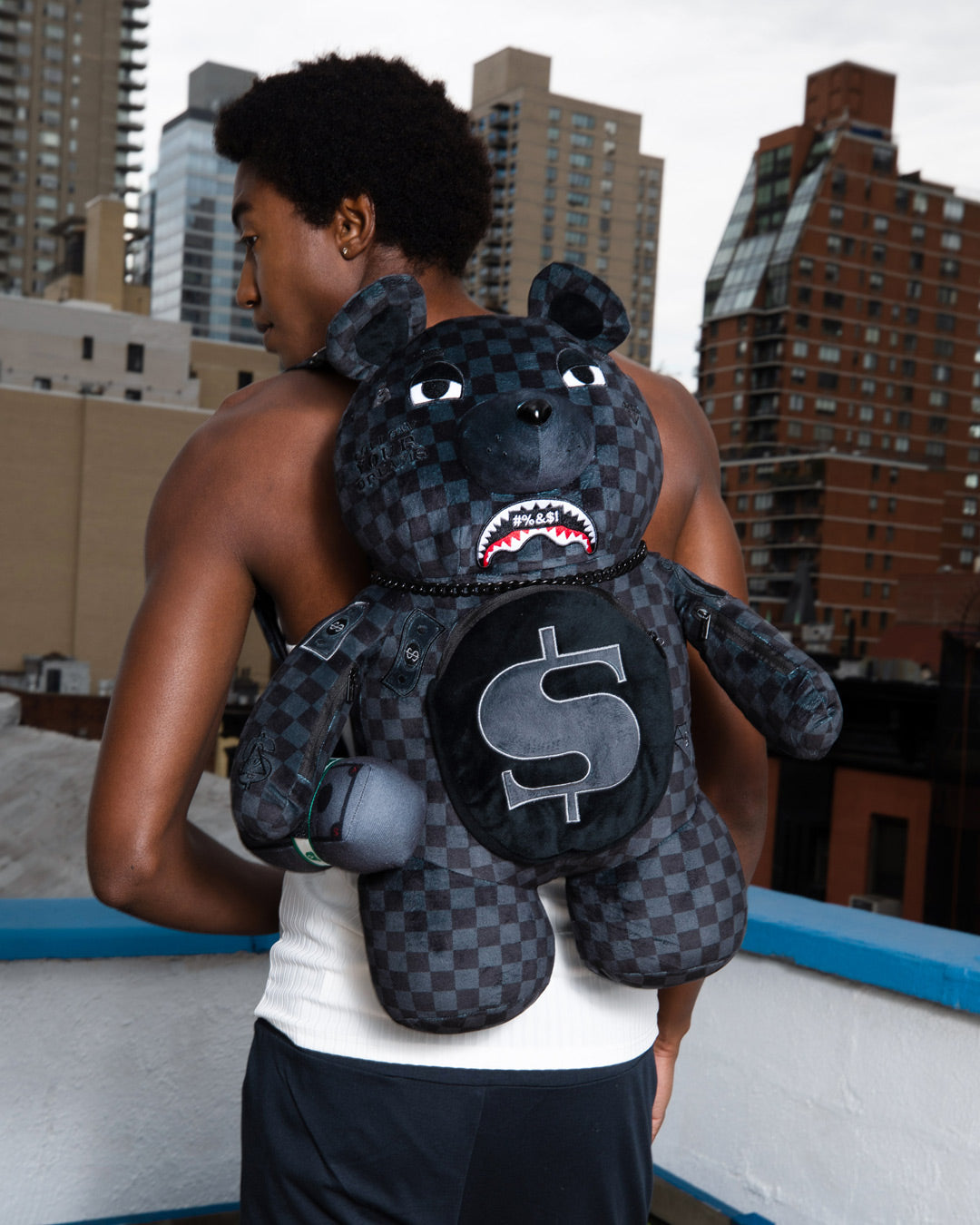 Sprayground teddy bear backpack black Clearance