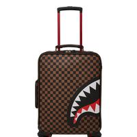 SPRAYGROUND® LUGGAGE EXTERIOR GOLD ZIP POCKET SHARKS IN PARIS JETSETTER CARRY-ON LUGGAGE