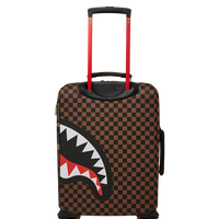 SPRAYGROUND® LUGGAGE EXTERIOR GOLD ZIP POCKET SHARKS IN PARIS JETSETTER CARRY-ON LUGGAGE