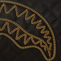 SPRAYGROUND® DUFFLE NOIR QUILT GOLD CHAIN SHARK DUFFLE