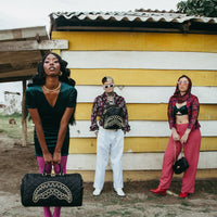 SPRAYGROUND® DUFFLE NOIR QUILT GOLD CHAIN SHARK DUFFLE