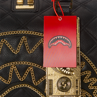 SPRAYGROUND® DUFFLE NOIR QUILT GOLD CHAIN SHARK DUFFLE