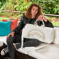 SPRAYGROUND® DUFFLE RIVIERA LE BLANC GOLD CHAIN SHARK DUFFLE