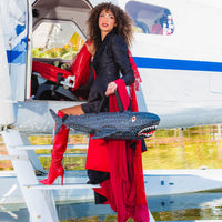 SPRAYGROUND® DUFFLE SHARKFINITY STEALTH PILOT SHARK SHAPE DUFFLE