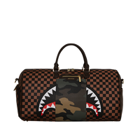 SPRAYGROUND® DUFFLE EXTERIOR GOLD ZIP POCKET SHARKS IN PARIS DUFFLE