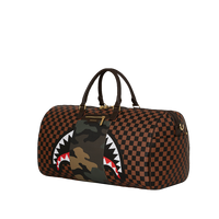 SPRAYGROUND® DUFFLE EXTERIOR GOLD ZIP POCKET SHARKS IN PARIS DUFFLE