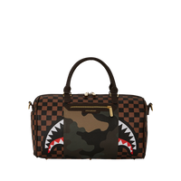 SPRAYGROUND® DUFFLE EXTERIOR GOLD ZIP POCKET SHARKS IN PARIS MINI DUFFLE