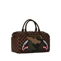 SPRAYGROUND® DUFFLE EXTERIOR GOLD ZIP POCKET SHARKS IN PARIS MINI DUFFLE