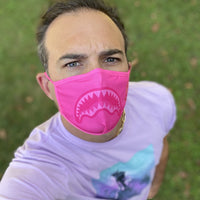 SPRAYGROUND® FASHION MASK ADULT PINK SHARK FORM-FITTING FACE MASK