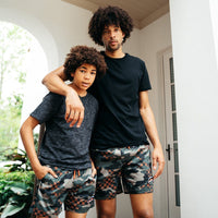SPRAYGROUND® SWIM KIDS CAMO CHECKERED SWIM TRUNKS