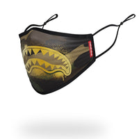 SPRAYGROUND® FASHION MASK ADULT CAMO GOLD SHARK FORM FITTING FACE MASK