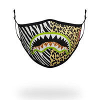 SPRAYGROUND® FASHION MASK ADULT SAFARI SHARK FORM FITTING FACE MASK