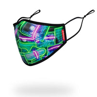 SPRAYGROUND® FASHION MASK ADULT NEON MONEY FORM FITTING FACE MASK
