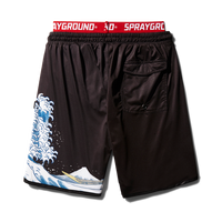 SPRAYGROUND® SWIM DRAGON WAVE CORTO SWIM TRUNKS (BLACK)