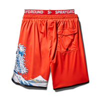 SPRAYGROUND® SWIM JAPAN WAVE CORTO SWIM TRUNKS (RED)