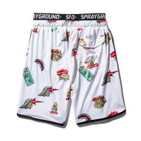 SPRAYGROUND® SWIM PATCH ALL-IN CORTO SWIM TRUNKS (WHITE)