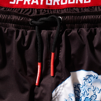 SPRAYGROUND® SWIM KIDS JAPAN WAVE SWIM TRUNKS (BLACK)