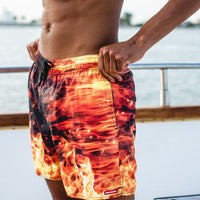 SPRAYGROUND® SWIM CAMO FIRE SHOTO SWIM TRUNKS