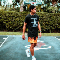 SPRAYGROUND® SWIM CAMO FIRE SHOTO SWIM TRUNKS