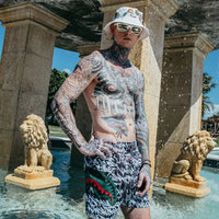 SPRAYGROUND® SWIM SCRIBBLE SHARK SHOTO SWIM TRUNKS