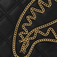 SPRAYGROUND® TOTE NOIR QUILT GOLD CHAIN SHARK TOTE