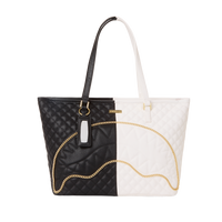 SPRAYGROUND® TOTE LEVELED UP SPLIT QUILT SHARK TOTE