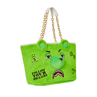 SPRAYGROUND® TOTE PLUSH MONEYBEAR TOTE (GREEN)