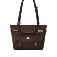 SPRAYGROUND® TOTE SPECIAL OPS BROWN CHECKERED TOTE