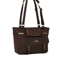 SPRAYGROUND® TOTE SPECIAL OPS BROWN CHECKERED TOTE