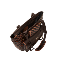 SPRAYGROUND® TOTE SPECIAL OPS BROWN CHECKERED TOTE