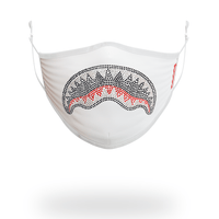 SPRAYGROUND® FASHION MASK TRINITY DIAMOND SHARK (WHT) POLYESTER FACE MASK