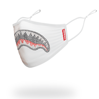 SPRAYGROUND® FASHION MASK TRINITY DIAMOND SHARK (WHT) POLYESTER FACE MASK