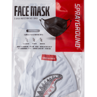 SPRAYGROUND® FASHION MASK TRINITY DIAMOND SHARK (WHT) POLYESTER FACE MASK