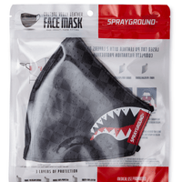 SPRAYGROUND® FASHION MASK SHARKS IN PARIS (GRAY) VEGAN LEATHER FACE MASK