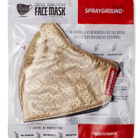 SPRAYGROUND® FASHION MASK GOLD MONEYGRAM VEGAN LEATHER FACE MASK