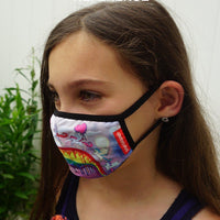 SPRAYGROUND® FASHION MASK KIDS FORM FITTING MASK: MELT THE RAINBOW