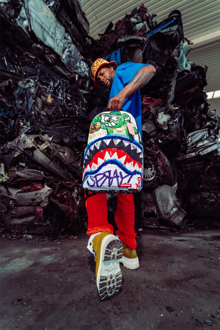 Sprayground Soulja Boy Shark In Paris Backpack Back To School Black Books  Bag