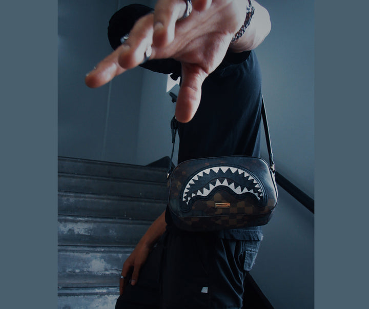 Sprayground Sharks In Paris Mean & Clean Belt Bag in White for Men