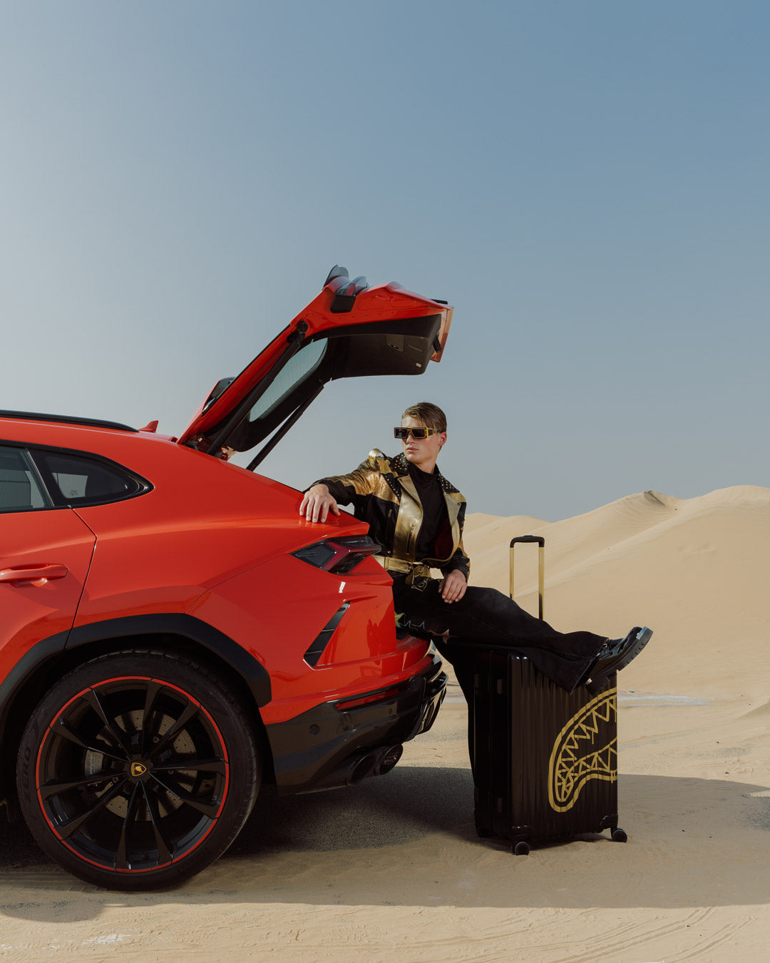 SPRAYGROUND® LUGGAGE THAT GOLD DRAP FULL-SIZE LUGGAGE